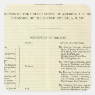 Empire of Napoleon Bonaparte 1811 AD 2 Square Sticker