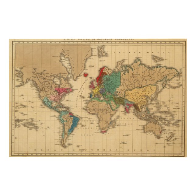 Empire of Napoleon Bonaparte 1811 AD Wood Wall Decor (Front)