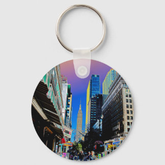Empire Sate Building from 42nd St New York Poster Keychain