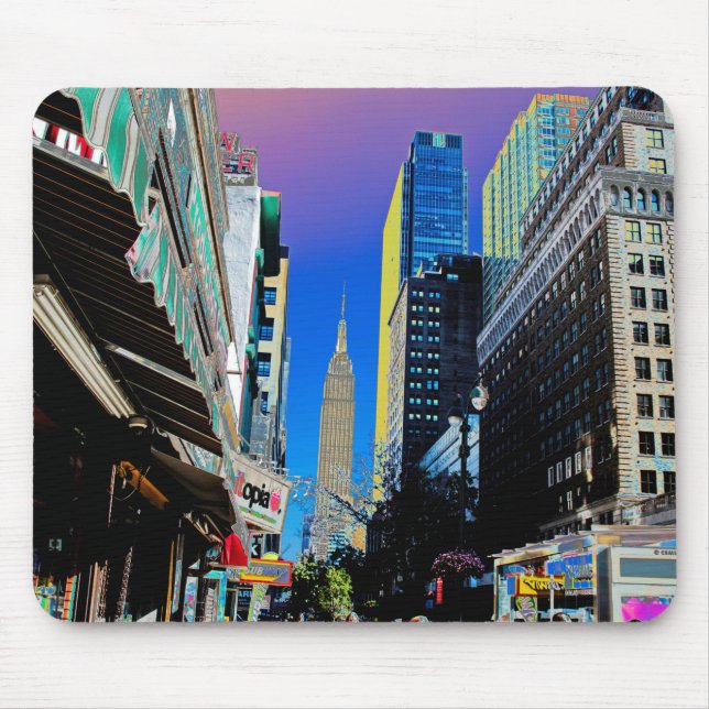 Empire Sate Building from 42nd St New York Poster  Mouse Pad (Front)