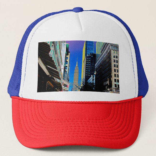 Empire Sate Building from 42nd St New York Poster Trucker Hat (Front)