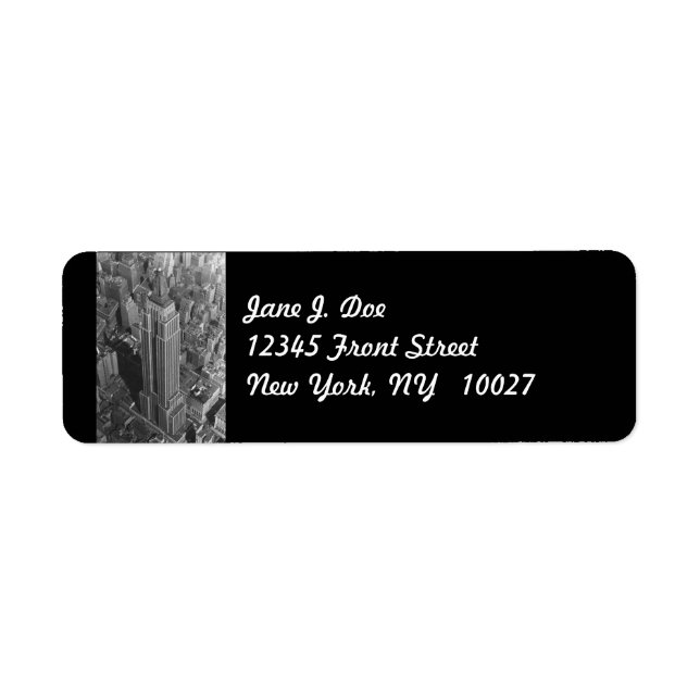 Empire State Bldg New York City NY Address Label (Front)