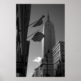 Empire State Bldg with flags Poster