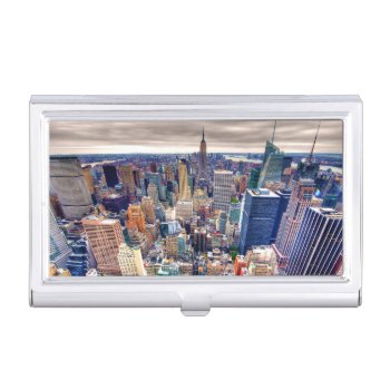 Empire State Building And Midtown Manhattan Business Card Case by iconicnewyork at Zazzle