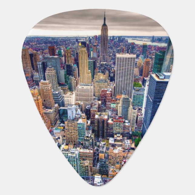 Empire State Building and Midtown Manhattan Guitar Pick (Front)