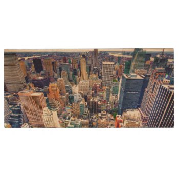 Empire State Building And Midtown Manhattan Wood Usb Flash Drive by iconicnewyork at Zazzle