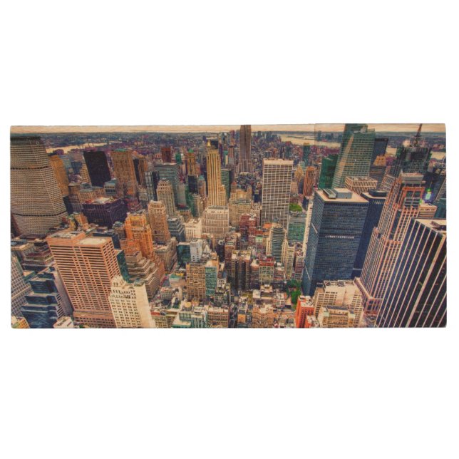 Empire State Building and Midtown Manhattan Wood USB Flash Drive (Front)