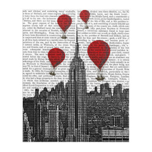 Empire State Building and Red Hot Air Balloons Acrylic Print