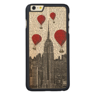 Empire State Building and Red Hot Air Balloons Carved Maple iPhone 6 Plus Case