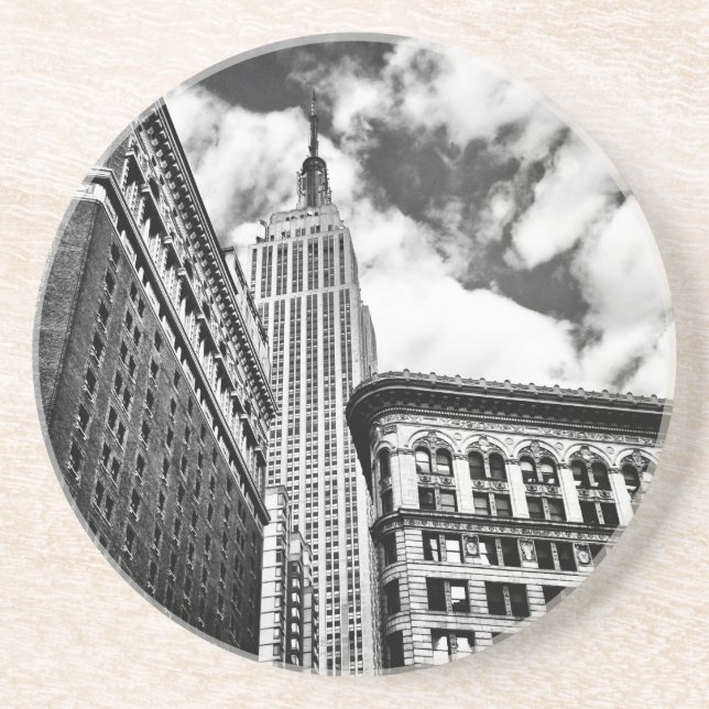 Empire State Building and Skyscrapers Drink Coaster (Front)