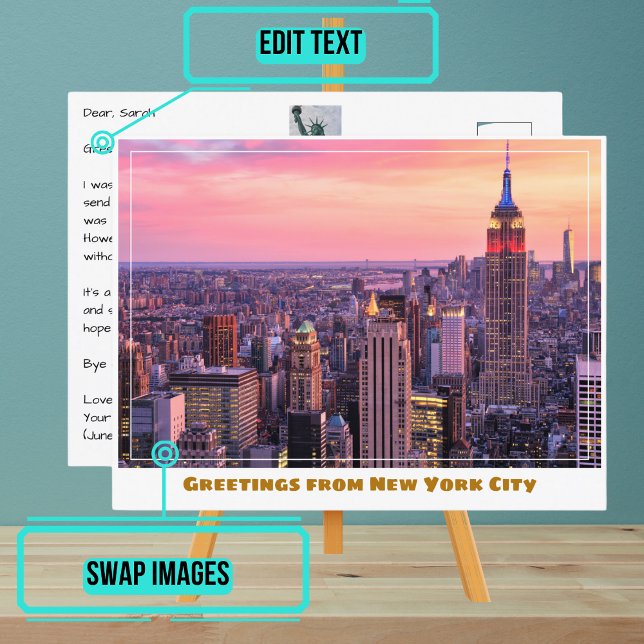 Empire State Building at Dusk in New York City Postcard (Please enjoy our New York City postcard)