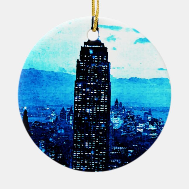 Empire State Building Ceramic Ornament (Front)