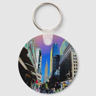Empire State Building from 42nd St New York Poster Keychain
