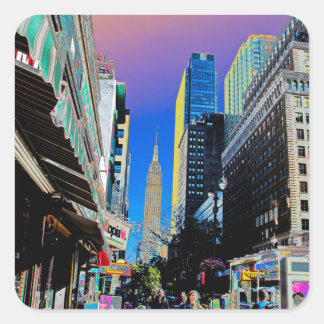 Empire State Building from 42nd St New York Square Sticker