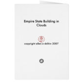 Empire State Building in Clouds Cards (Back)