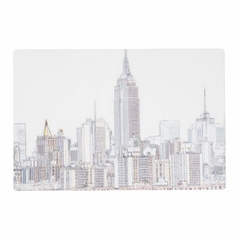 Empire State Building Line Drawing Placemat by iconicnewyork at Zazzle