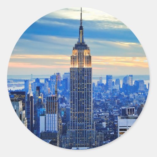 Empire State Building, Manhattan, New York City Classic Round Sticker ...