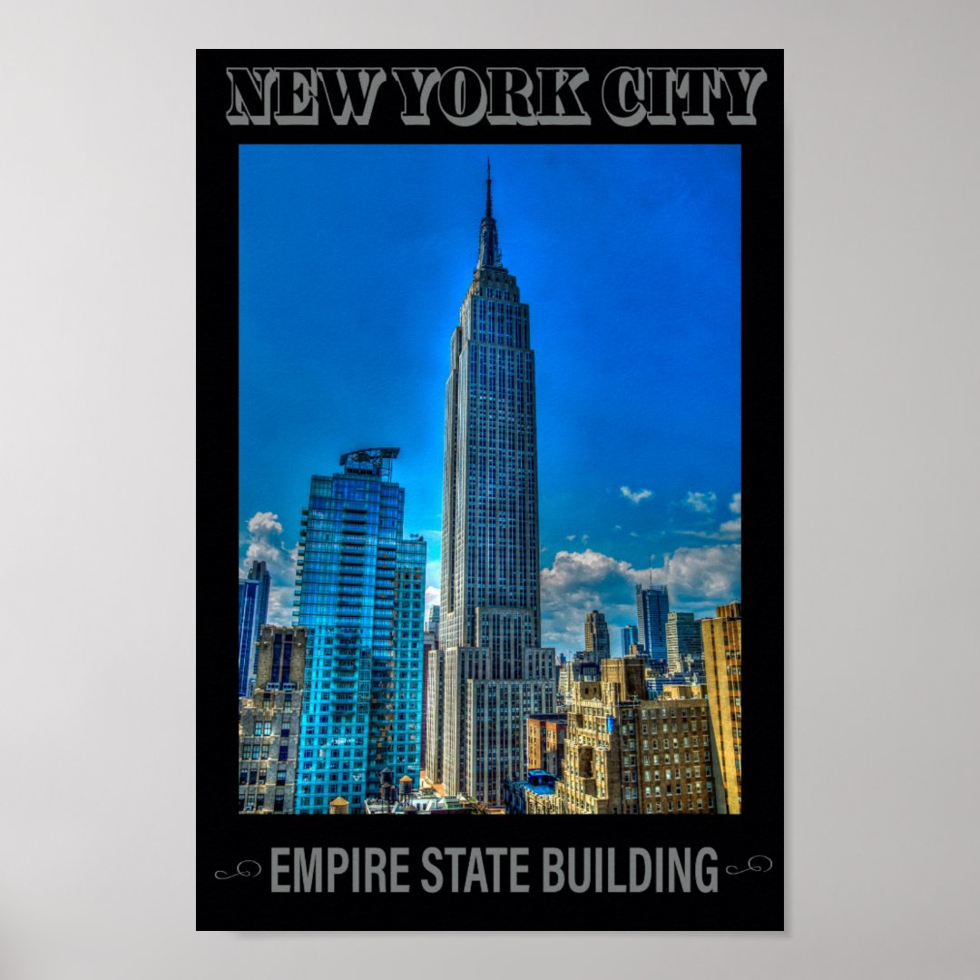 Empire State Building New York City Vintage Poster | Zazzle