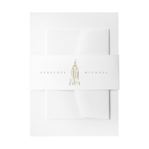 Empire State Building New York City Wedding Invitation Belly Band
