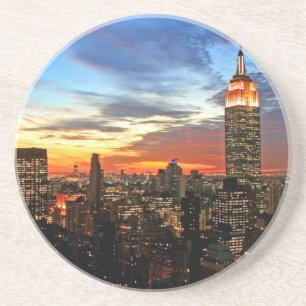 Empire State Building New York Sandstone Coaster