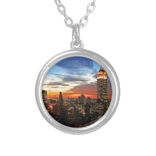 Empire State Building New York Silver Plated Necklace