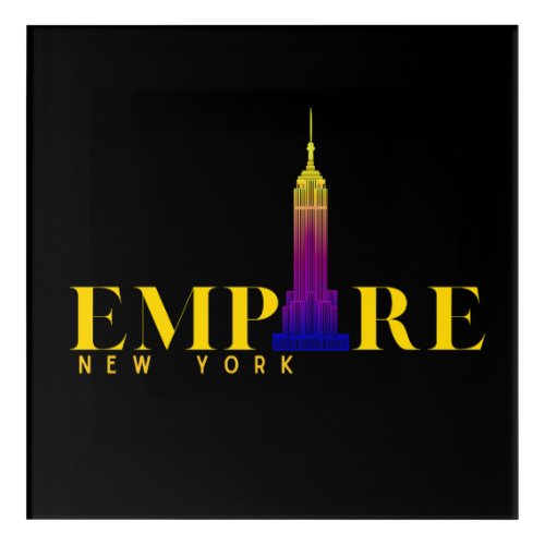 Empire State Building_New York_Vibrant Gold Acrylic Print