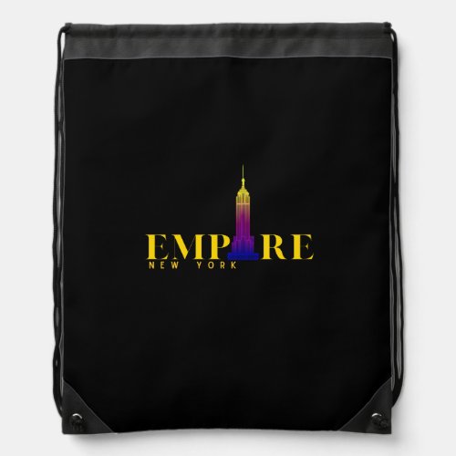Empire State Building_New York_Vibrant Gold Drawstring Bag