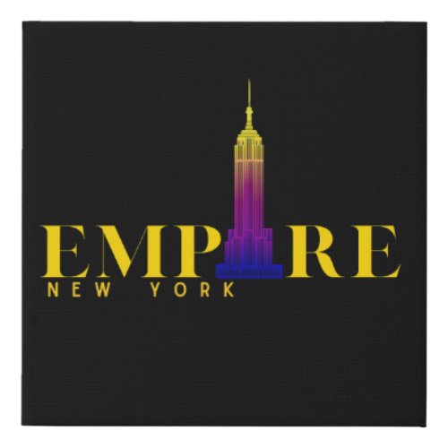 Empire State Building_New York_Vibrant Gold Faux Canvas Print