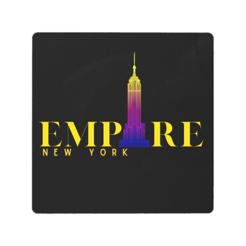 Empire State Building_New York_Vibrant Gold Metal Print