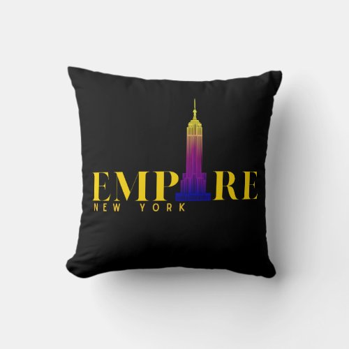 Empire State Building_New York_Vibrant Gold Throw Pillow