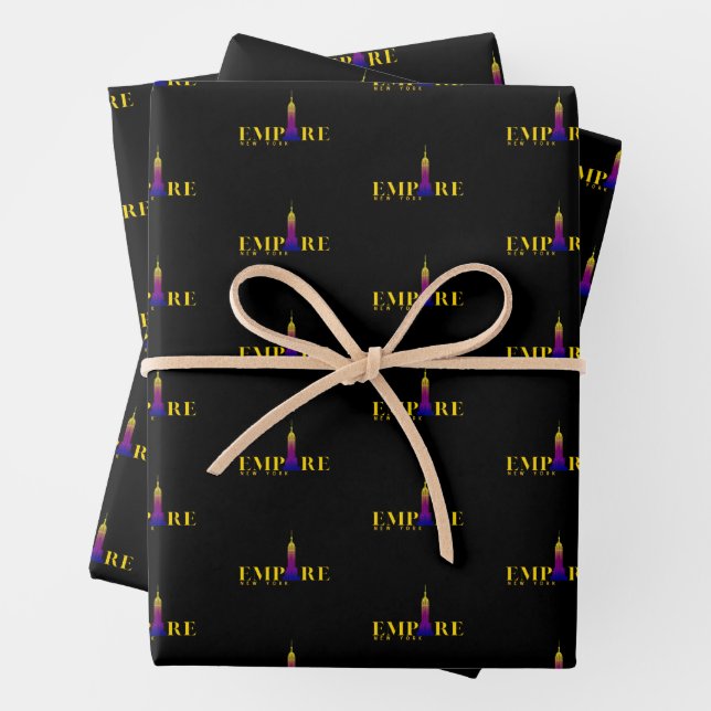 Empire State Building-New York-Vibrant Gold Wrapping Paper Sheets (In situ)
