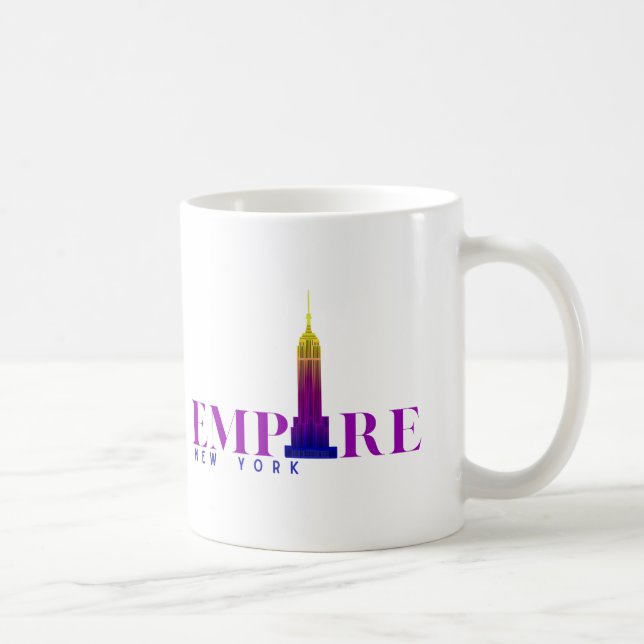 Empire State Building-New York-Vibrant Purple- Coffee Mug (Right)