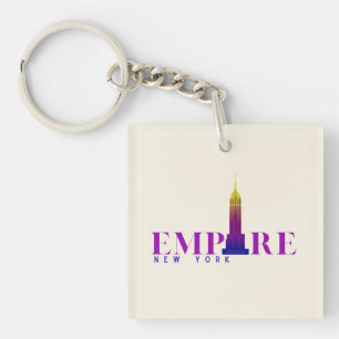 Empire State Building-New York-Vibrant purple- Keychain