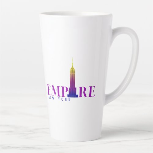 Empire State Building_New York_Vibrant Purple_ Latte Mug