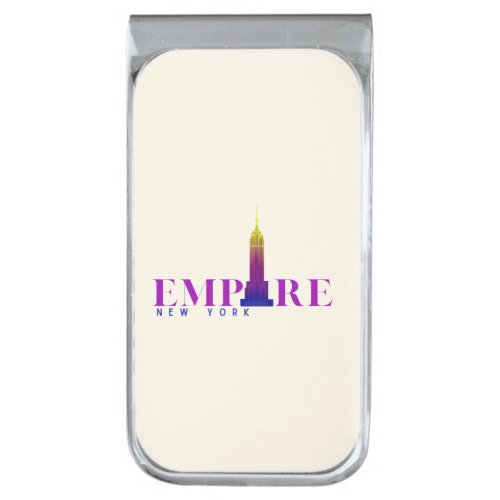 Empire State Building_New York_Vibrant  Silver Finish Money Clip