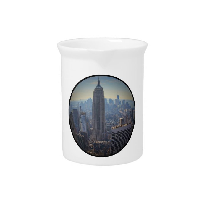 Empire State Building, NYC Skyline, Fish Eye View Drink Pitchers