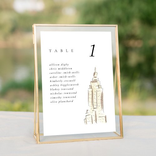 Empire State Building NYC Wedding Seating Chart