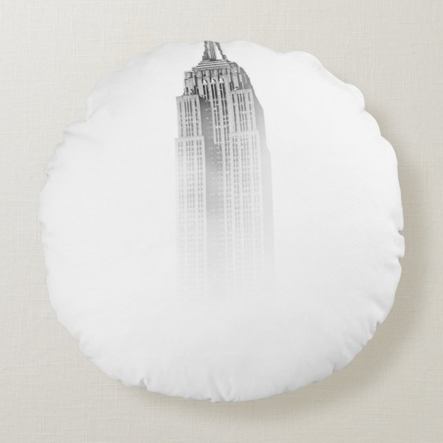 EMPIRE STATE BUILDING SKETCH ROUND PILLOW (Front)