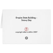 Empire State Building - Snowy Day Cards (Back Horizontal)