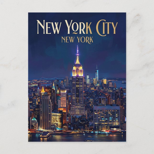 Empire State Building USA Postcard (Front)