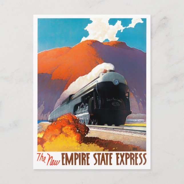 Empire State Express vintage travel postcard (Front)