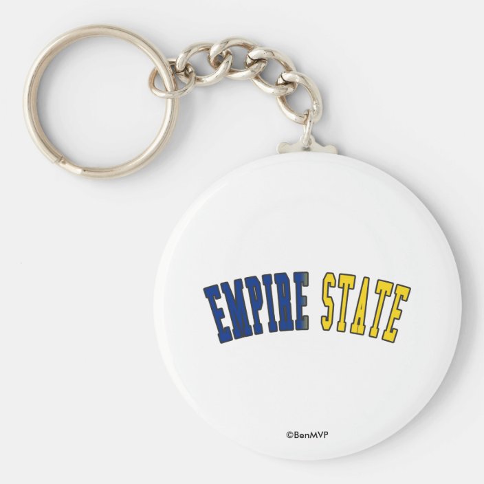 Empire State in State Flag Colors Keychain