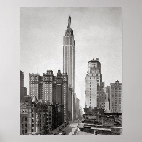 Empire State  Midtown Manhattan 1931 Vintage Poster