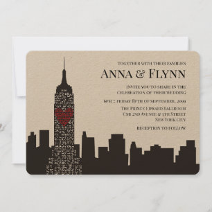 Empire State New York City Skyline Cityscape Party Invitation
