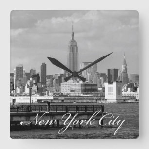 Empire State New York City Square Wall Clock