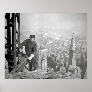 Empire State Steelworker, 1936. Vintage Photo Poster