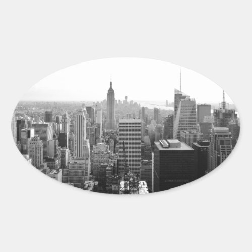 Empire States Building Manhattan Oval Sticker