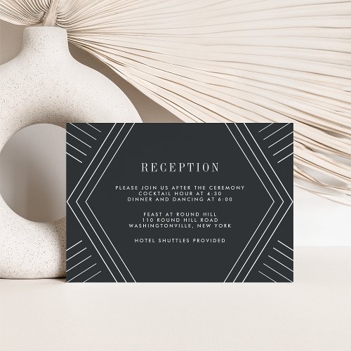 Empire Wedding Reception Card  Charcoal