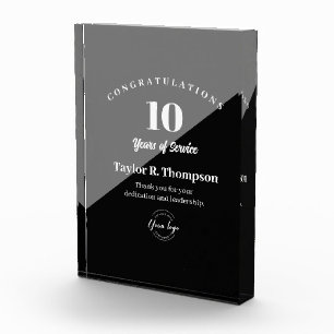 Employee 10 years of service Custom logo Acrylic Award