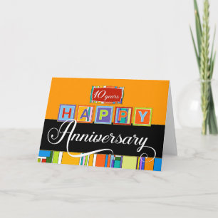 Employee 10th Anniversary - Bold Colors Card